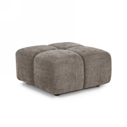 Canapé d'angle modulable ALENO 4 places tissu velours texturé marron