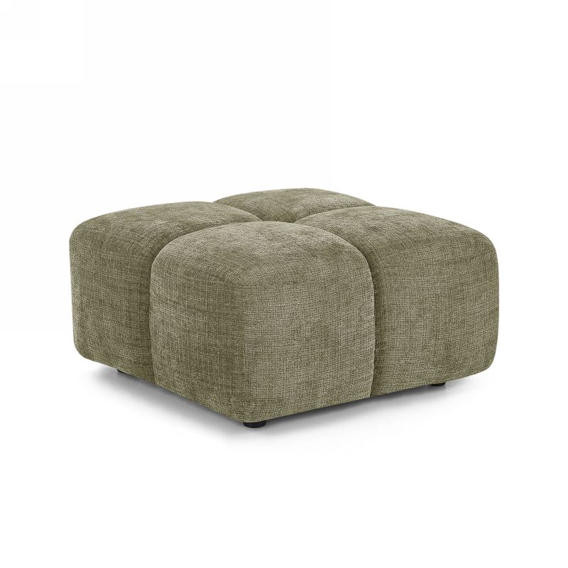Canapé d'angle modulable ALENO 4 places tissu velours texturé vert