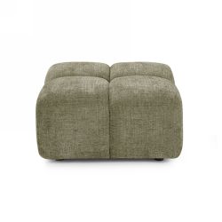Canapé d'angle modulable ALENO 4 places tissu velours texturé vert