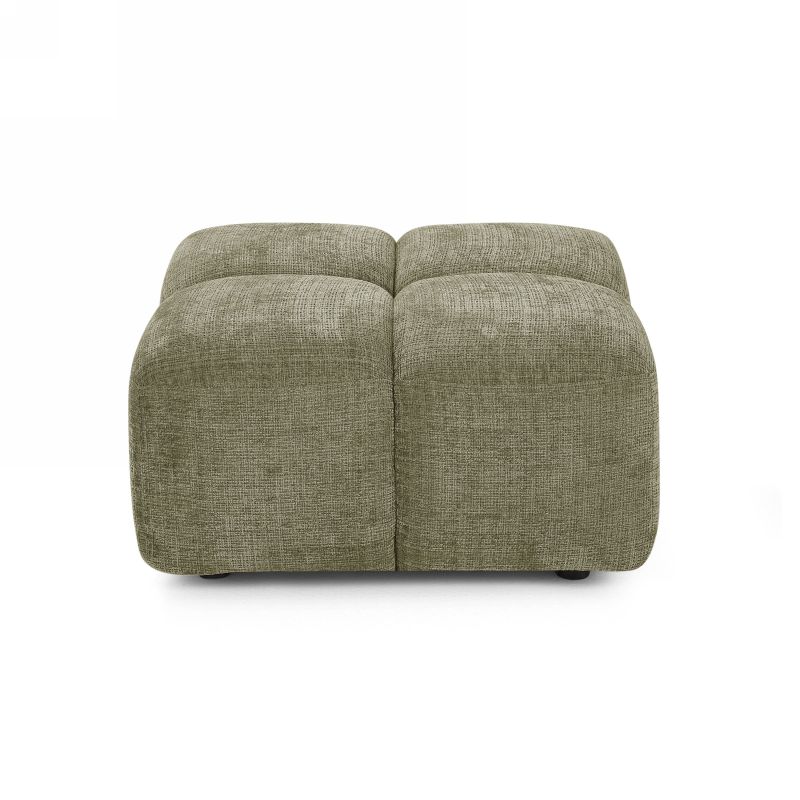 Canapé d'angle modulable ALENO 4 places tissu velours texturé vert
