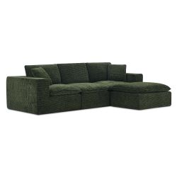 Canapé modulaire compressé KENA 4 places tissu bouclette zebré vert