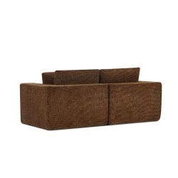 Canapé modulaire compressé KENA 4 places tissu bouclette zebré marron