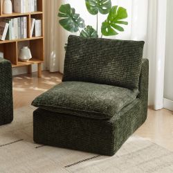 Canapé modulaire compressé KENA 4 places tissu bouclette zebré vert