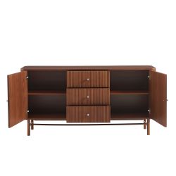 Buffet SKANSEN placage chêne teinté noyer 160cm