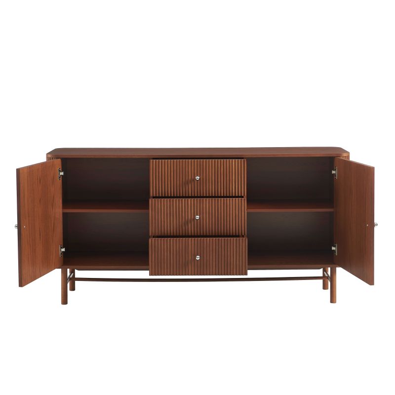 Buffet SKANSEN placage chêne teinté noyer 160cm