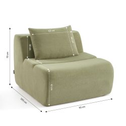 Chauffeuse PANTONE 1 place tissu vert amande