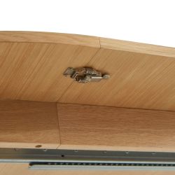 Table de séjour extensible MOON ronde placage chêne 120-200cm