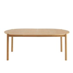 Table de séjour extensible MOON ronde placage chêne 120-200cm