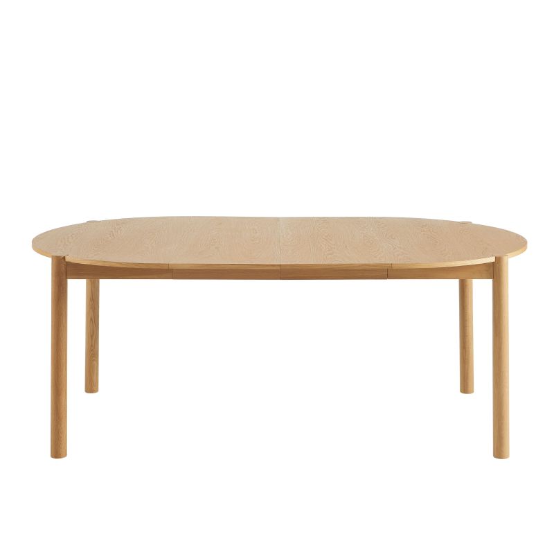 Table de séjour extensible MOON ronde placage chêne 120-200cm