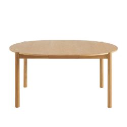 Table de séjour extensible MOON ronde placage chêne 120-200cm