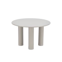 Table de séjour ronde NORI laquée brillante beige argile 120cm