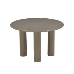 Table de séjour ronde NORI laquée brillante vert sepia 120cm