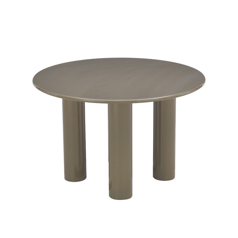 Table de séjour ronde NORI laquée brillante vert sepia 120cm