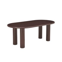 Table de séjour NORI laquée brillante marron chocolat 200cm