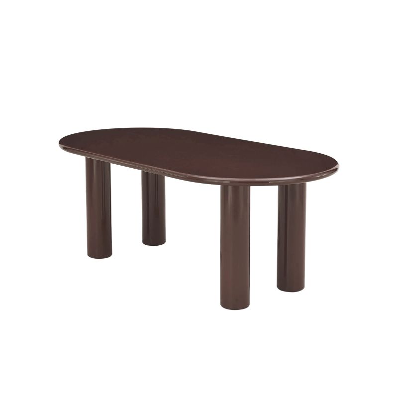Table de séjour NORI laquée brillante marron chocolat 200cm