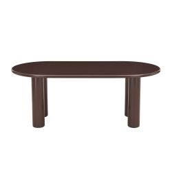 Table de séjour NORI laquée brillante marron chocolat 200cm
