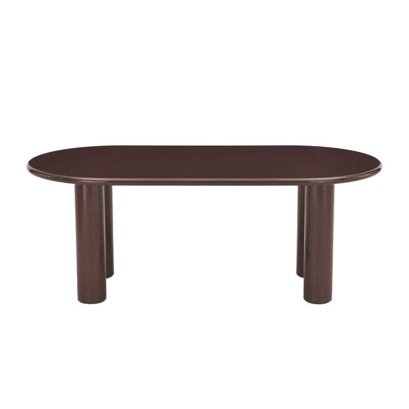 Table de séjour NORI laquée brillante marron chocolat 200cm