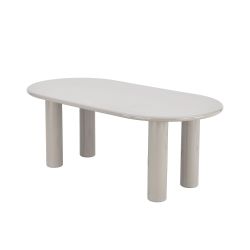Table de séjour NORI laquée brillante beige argile 200cm