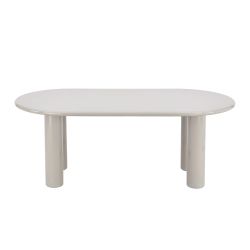 Table de séjour NORI laquée brillante beige argile 200cm