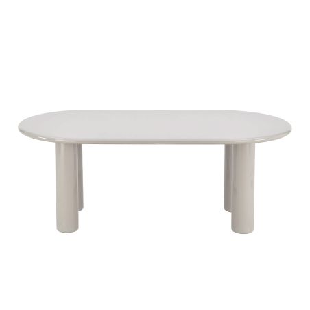 Table de séjour NORI laquée brillante beige argile 200cm