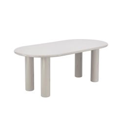 Table de séjour NORI laquée brillante beige argile 200cm