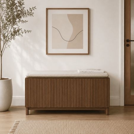 Banc à chaussures ORCA effet noyer