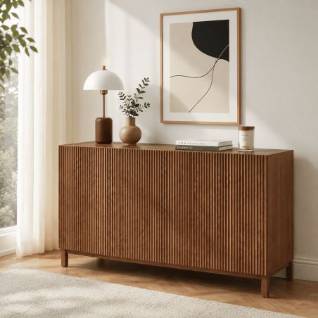 Buffet ORCA effet noyer 3 portes 140 cm