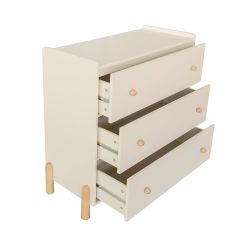 Commode enfant MONA 3 tiroirs beige 86cm