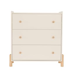 Commode enfant MONA 3 tiroirs beige 86cm