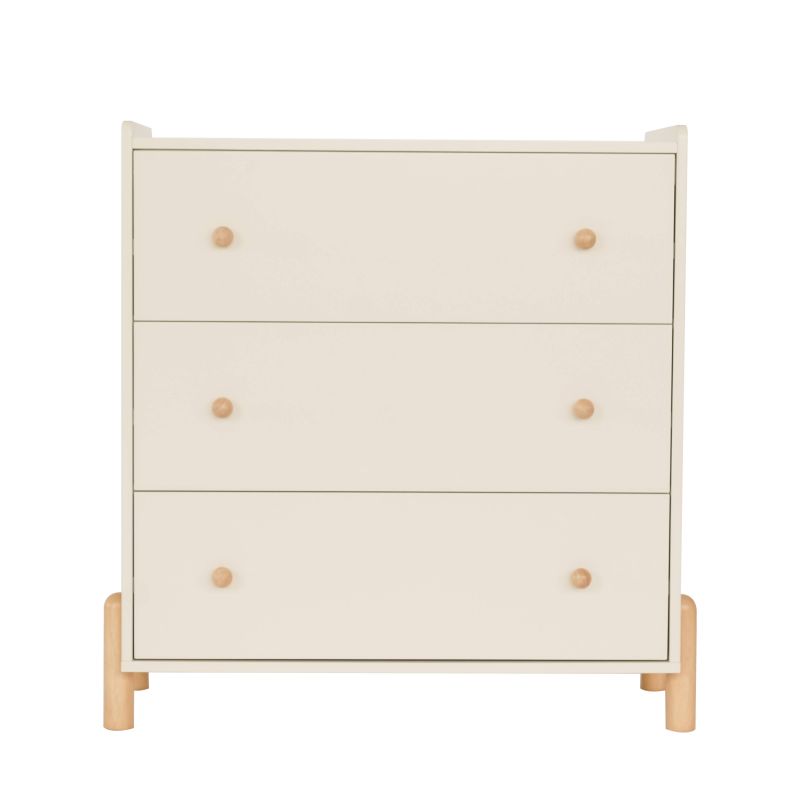 Commode enfant MONA 3 tiroirs beige 86cm
