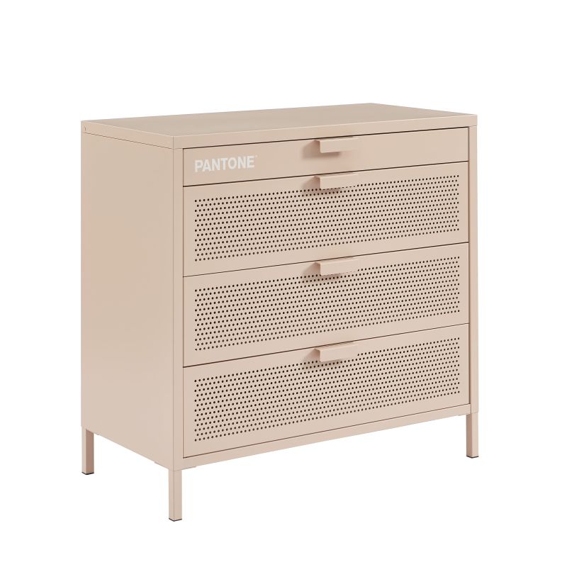Commode PANTONE 4 tiroirs métal rose blush 80cm