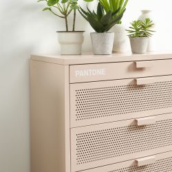 Commode PANTONE 4 tiroirs métal rose blush 80cm