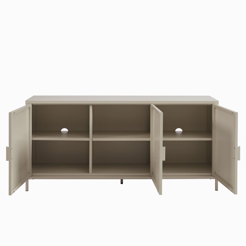 Buffet PANTONE 3 portes métal taupe 160cm