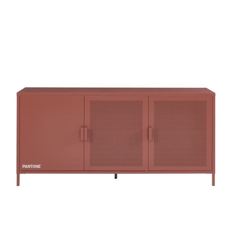 Buffet PANTONE 3 portes métal terracotta 160cm