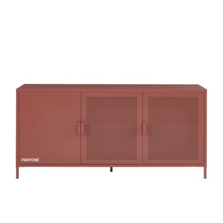 Buffet PANTONE 3 portes métal terracotta 160cm