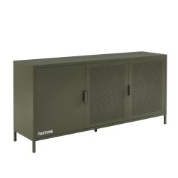 Buffet PANTONE 3 portes métal vert olive 160cm