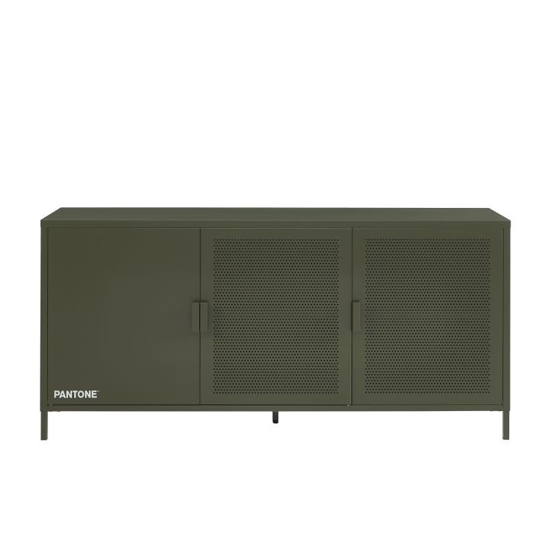 Buffet PANTONE 3 portes métal vert olive 160cm