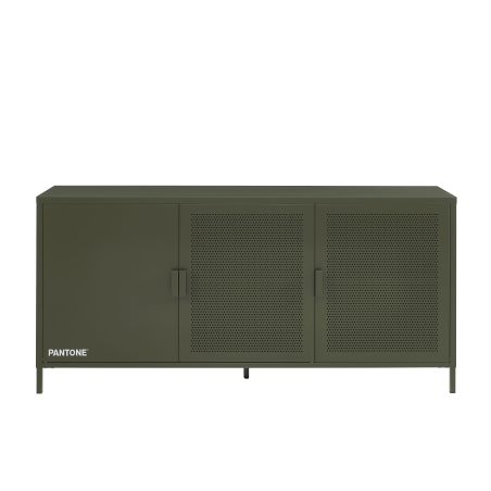 Buffet PANTONE 3 portes métal vert olive 160cm