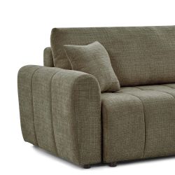 Canapé d'angle convertible et réversible JONEA 4 places tissu texturé vert