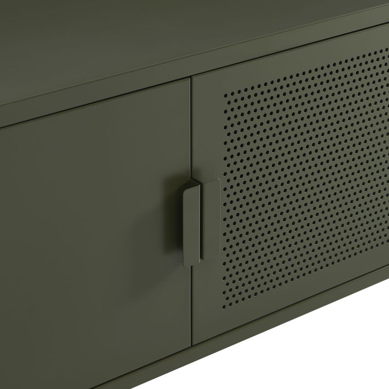 Meuble TV PANTONE métal vert olive 160cm