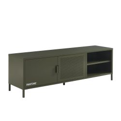 Meuble TV PANTONE métal vert olive 160cm