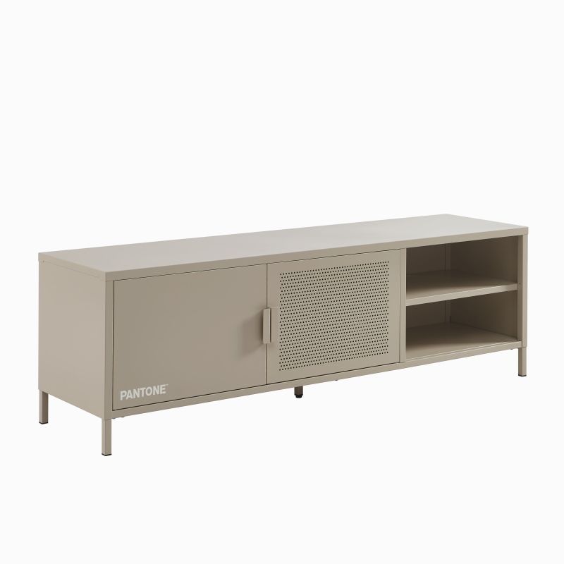 Meuble TV PANTONE métal taupe 160cm