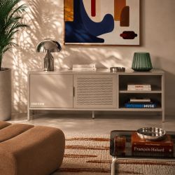 Meuble TV PANTONE métal taupe 160cm