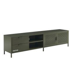 Meuble TV PANTONE métal vert olive 200cm