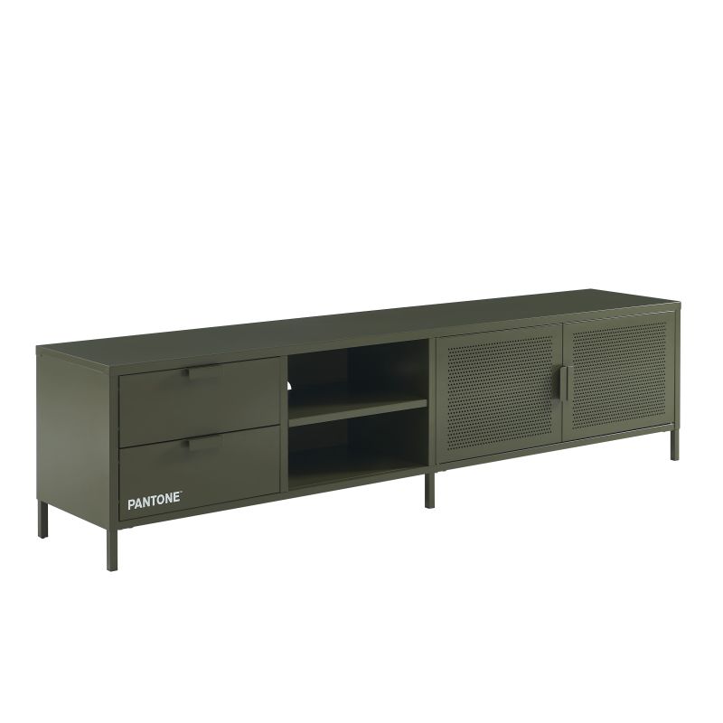 Meuble TV PANTONE métal vert olive 200cm