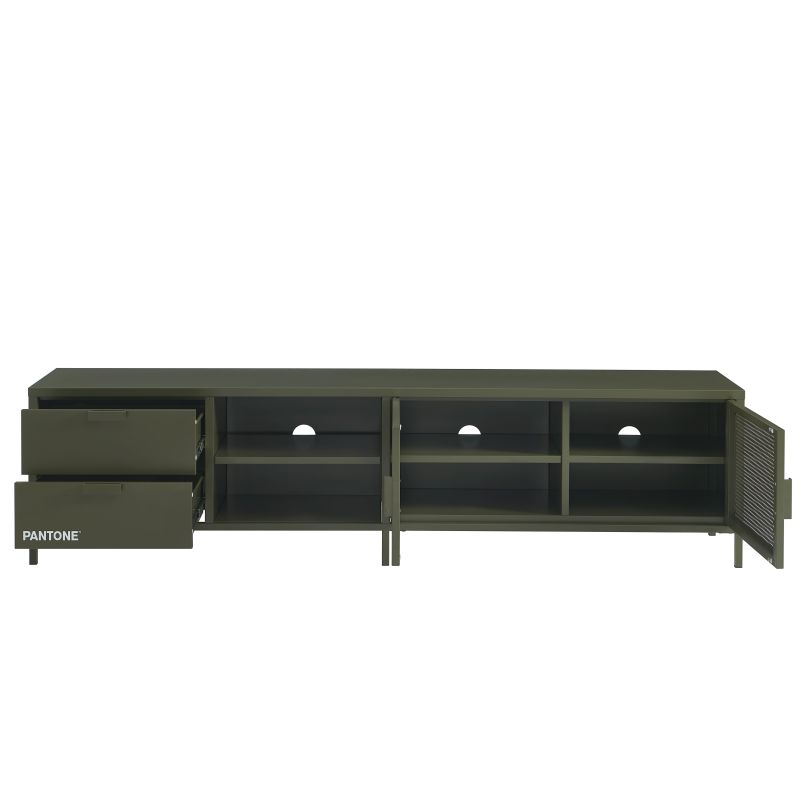 Meuble TV PANTONE métal vert olive 200cm
