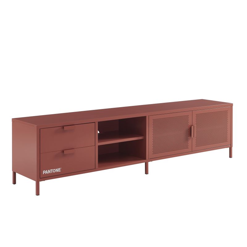 Meuble TV PANTONE métal terracotta 200cm