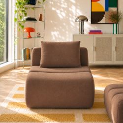 Chauffeuse PANTONE 1 place tissu marron