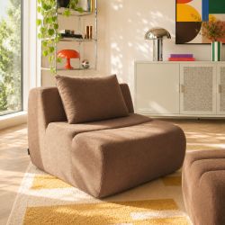 Chauffeuse PANTONE 1 place tissu marron