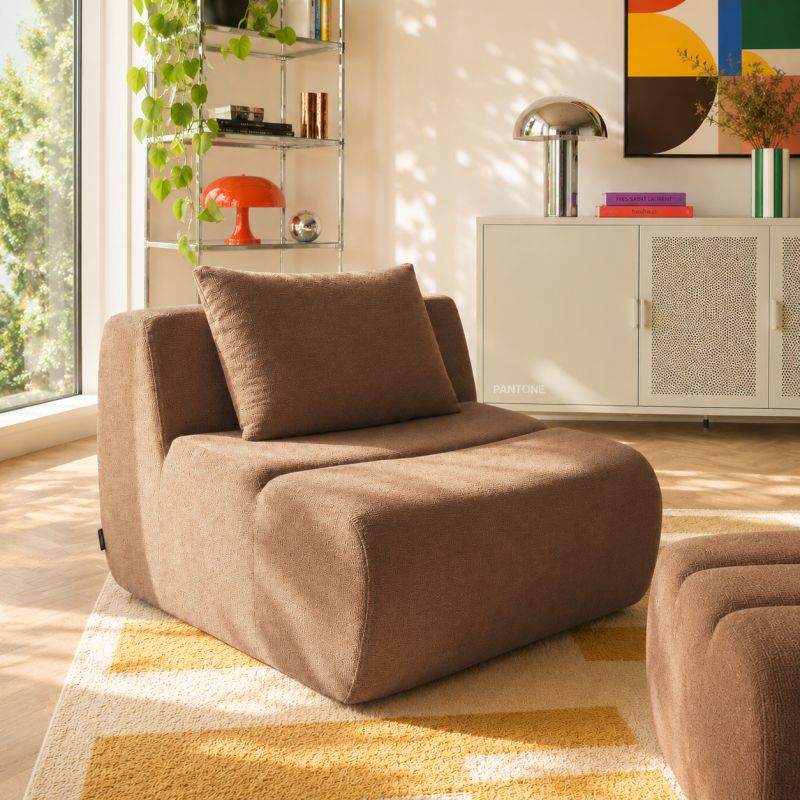 Chauffeuse PANTONE 1 place tissu marron